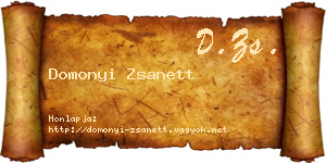 Domonyi Zsanett névjegykártya